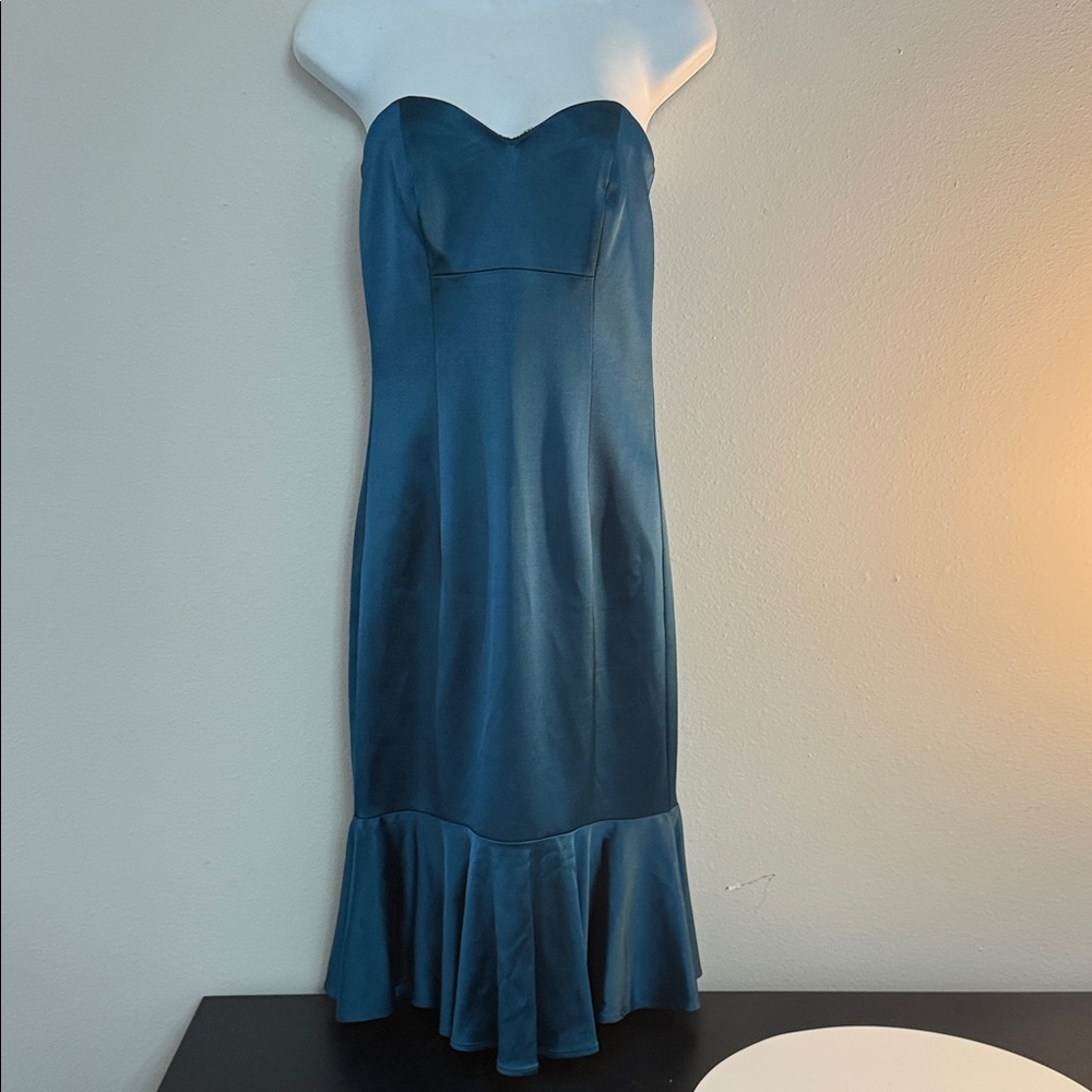 Trina Turk Strapless Teal Dress
